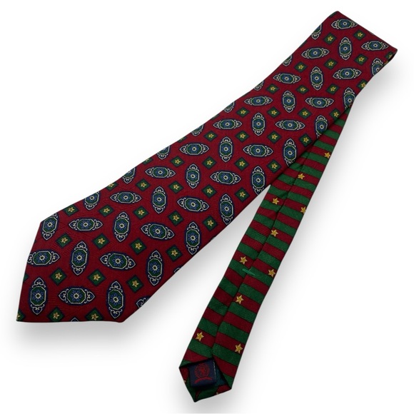 Tommy Hilfiger 100% Italian Silk Festive Necktie Made in USA - Picture 2 of 3
